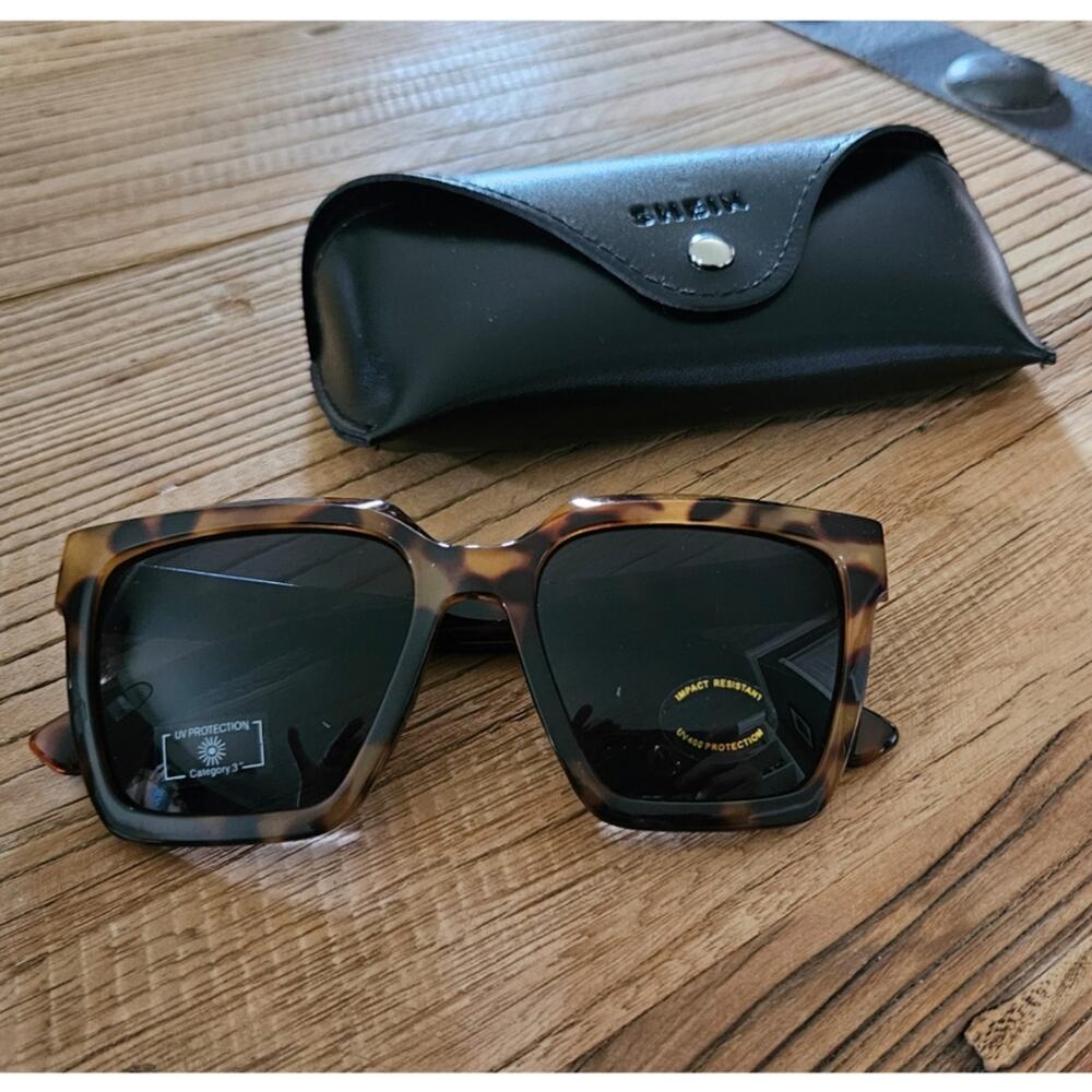 Shein Tortoiseshell Oversized Square Frame Sunglasses